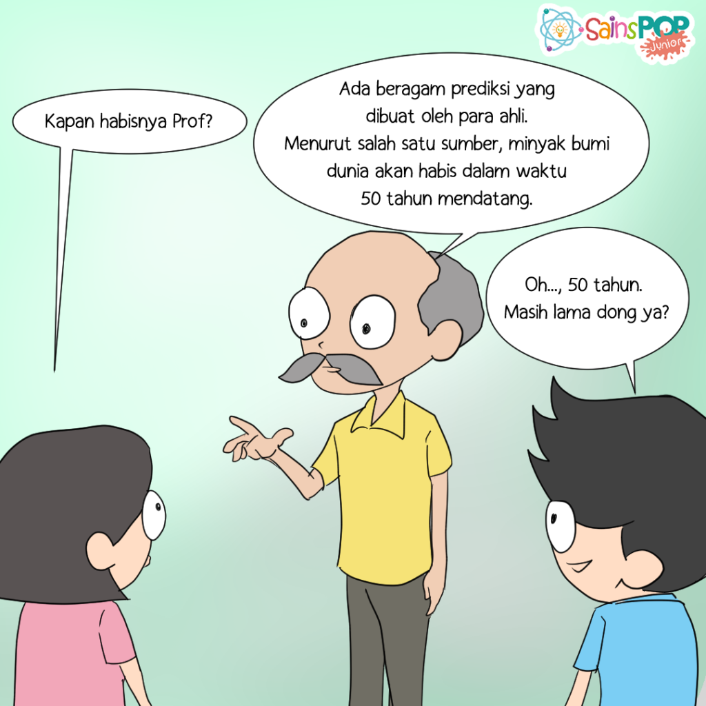 Komik Sasa Popo, Prediksi minyak bumi dunia habis dalam waktu 50 tahun